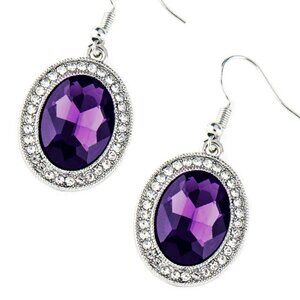 Vintage Style: Glamorous Purple Gem Earrings